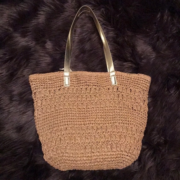 St. John St Johns Bay straw purse with gold handles